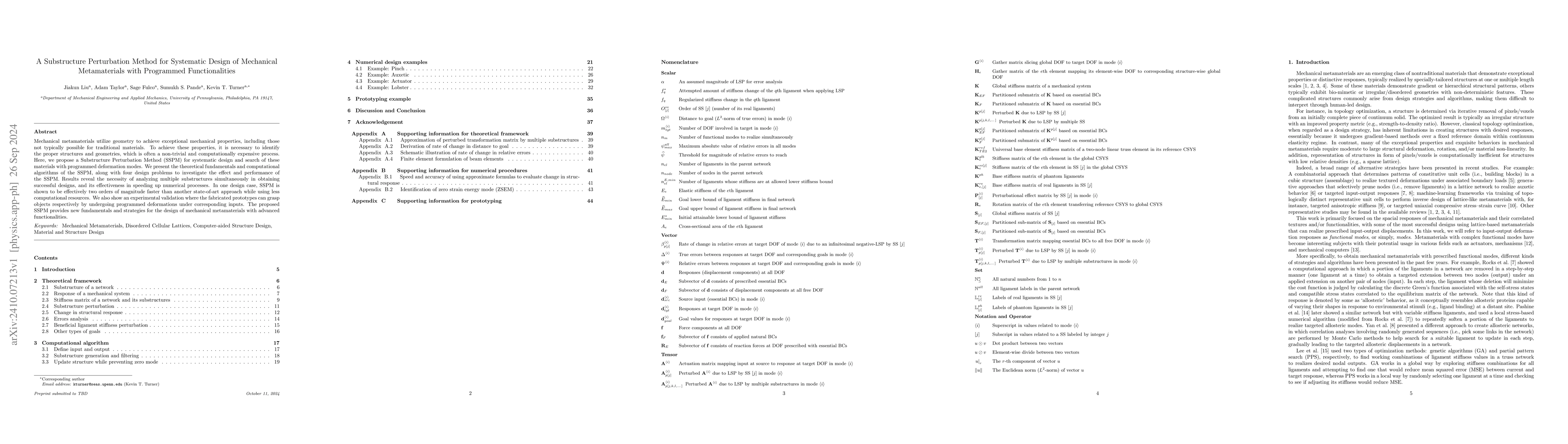 Thumbnail for A Substructure Perturbation Method for Systematic Design of Mechanical
  Metamaterials with Programmed Functionalities