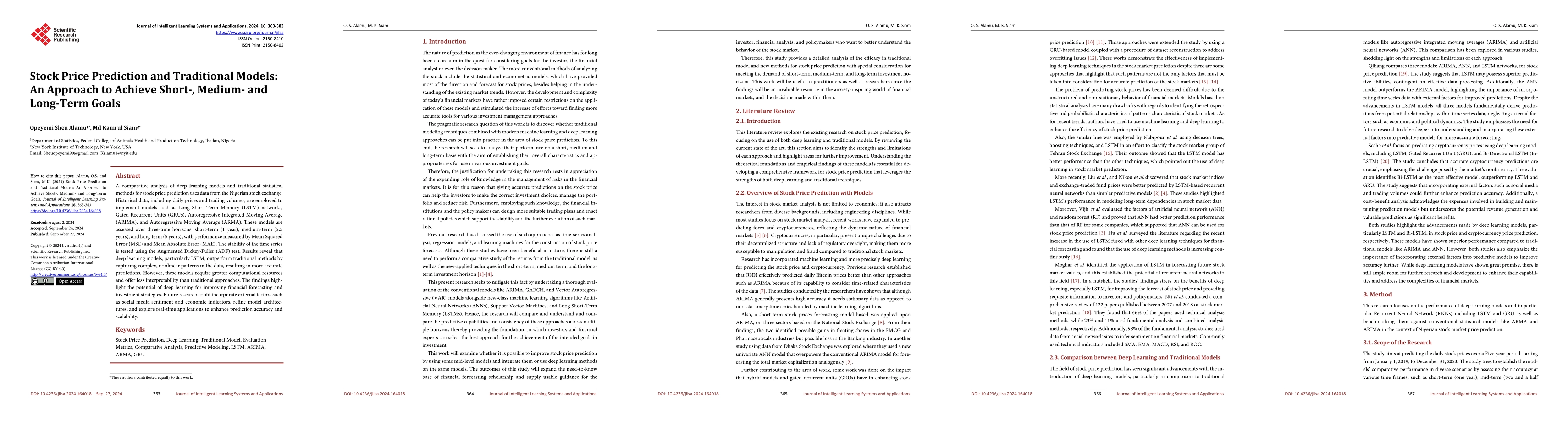 Thumbnail for Stock Price Prediction and Traditional Models: An Approach to Achieve
  Short-, Medium- and Long-Term Goals