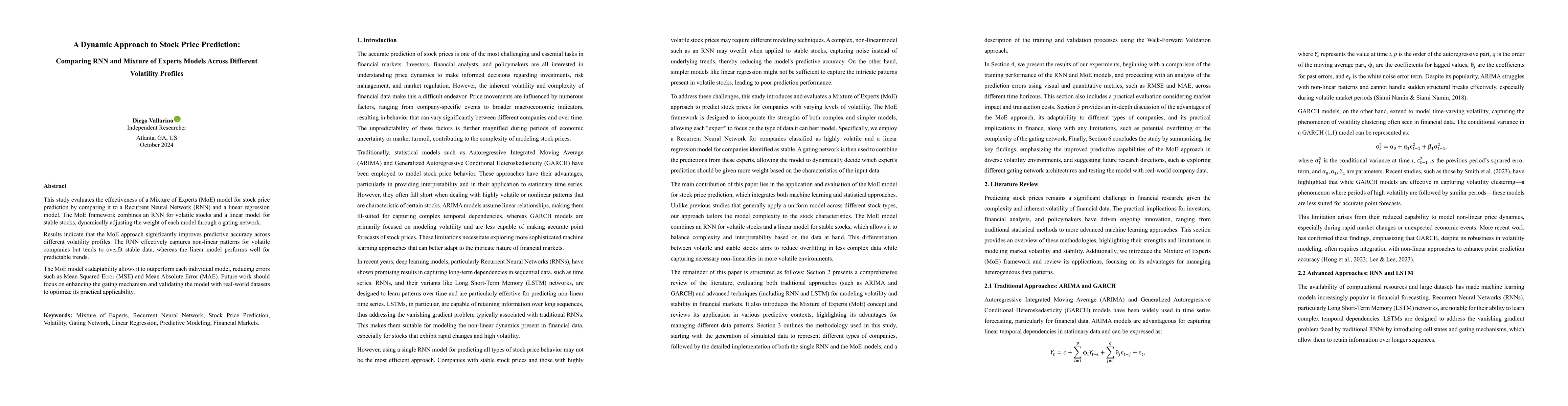 Thumbnail for A Dynamic Approach to Stock Price Prediction: Comparing RNN and Mixture
  of Experts Models Across Different Volatility Profiles