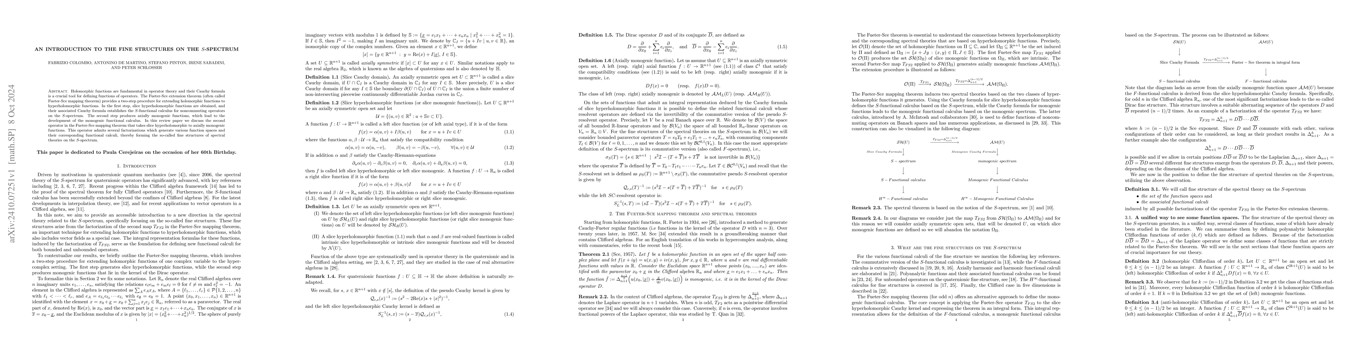 Thumbnail for An introduction to the fine structures on the $S$-spectrum