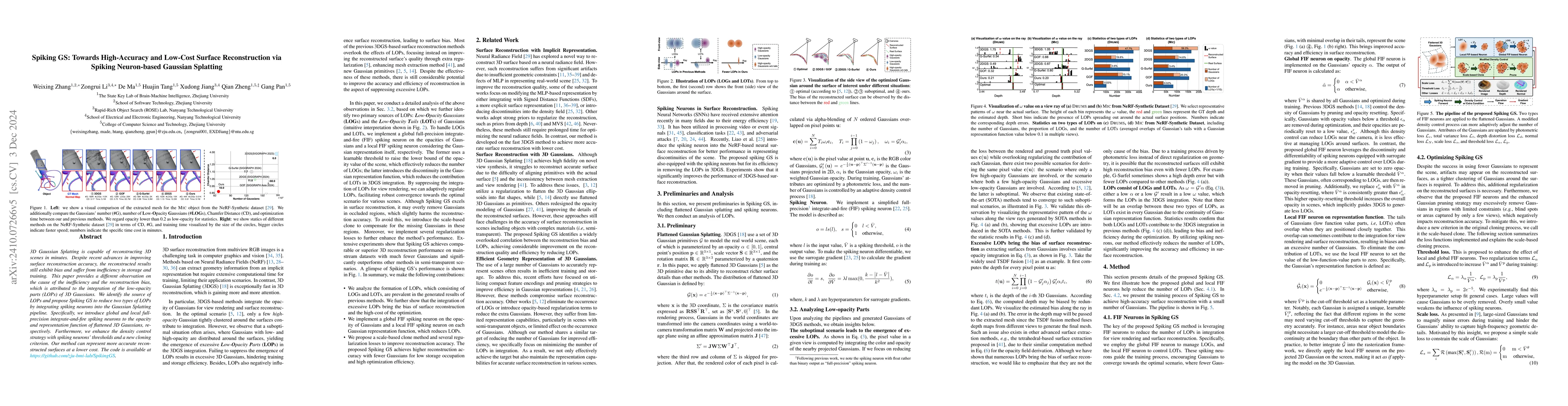 Thumbnail for Spiking GS: Towards High-Accuracy and Low-Cost Surface Reconstruction
  via Spiking Neuron-based Gaussian Splatting