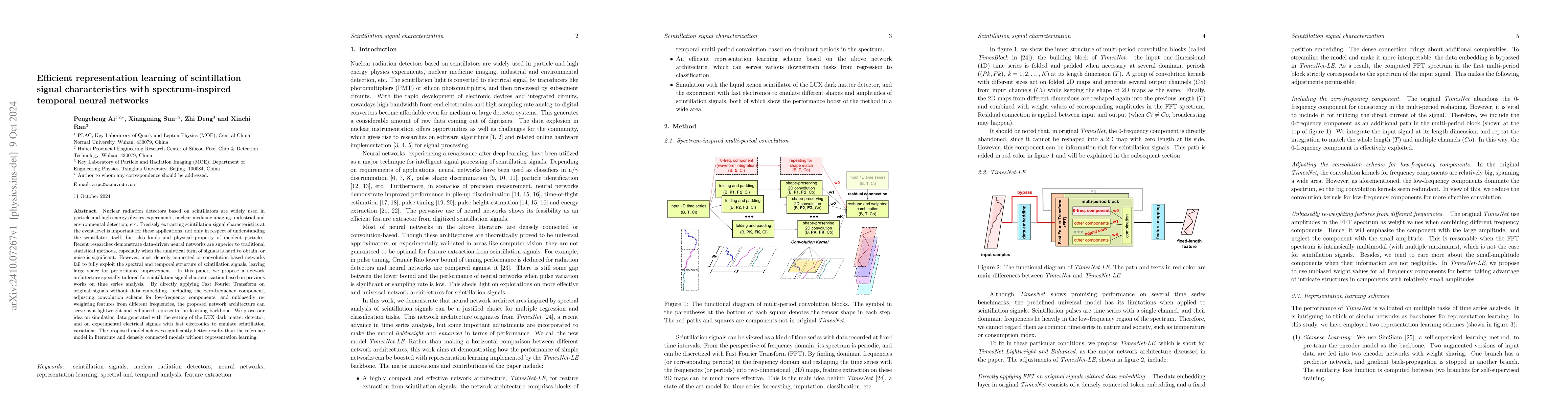 Thumbnail for Efficient representation learning of scintillation signal
  characteristics with spectrum-inspired temporal neural networks