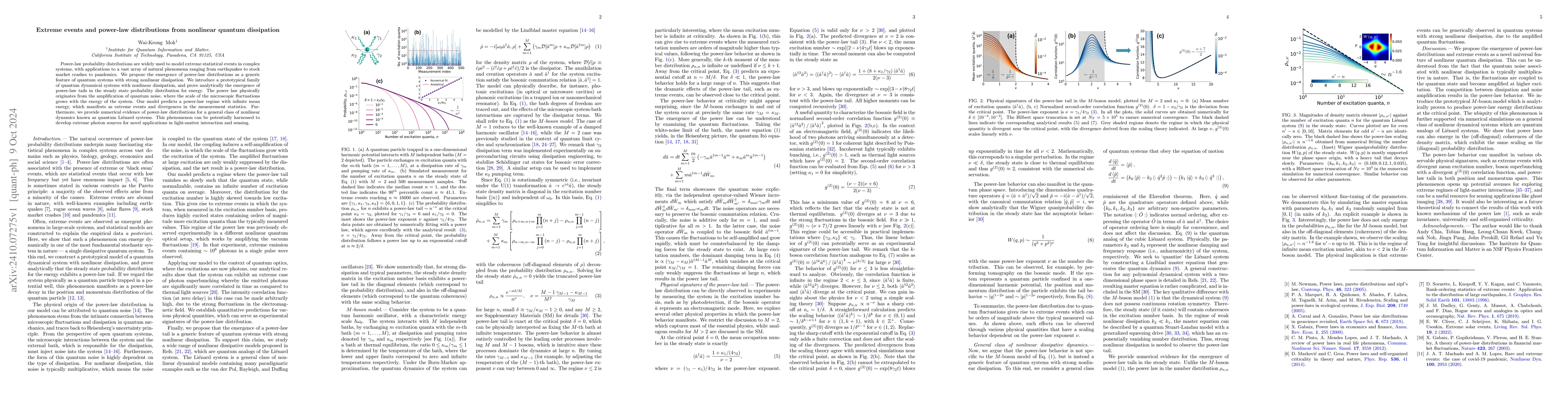 Thumbnail for Extreme events and power-law distributions from nonlinear quantum
  dissipation