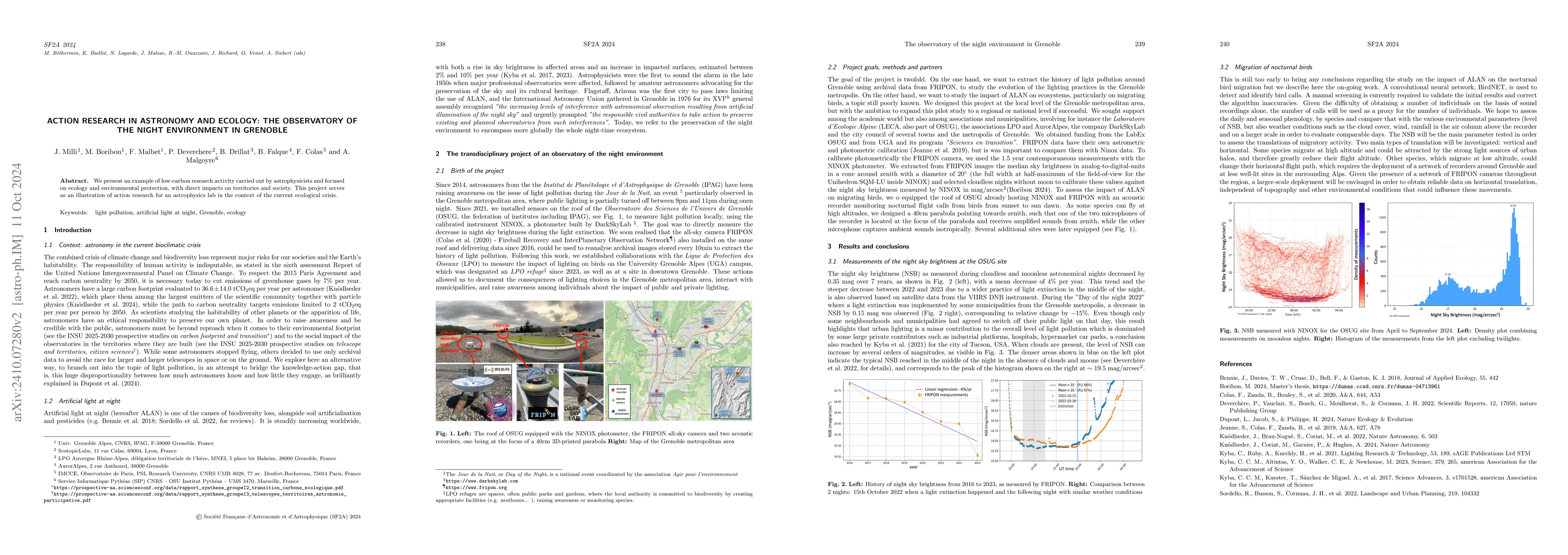 Thumbnail for Action Research in Astronomy and Ecology: The observatory of the night
  environment in Grenoble