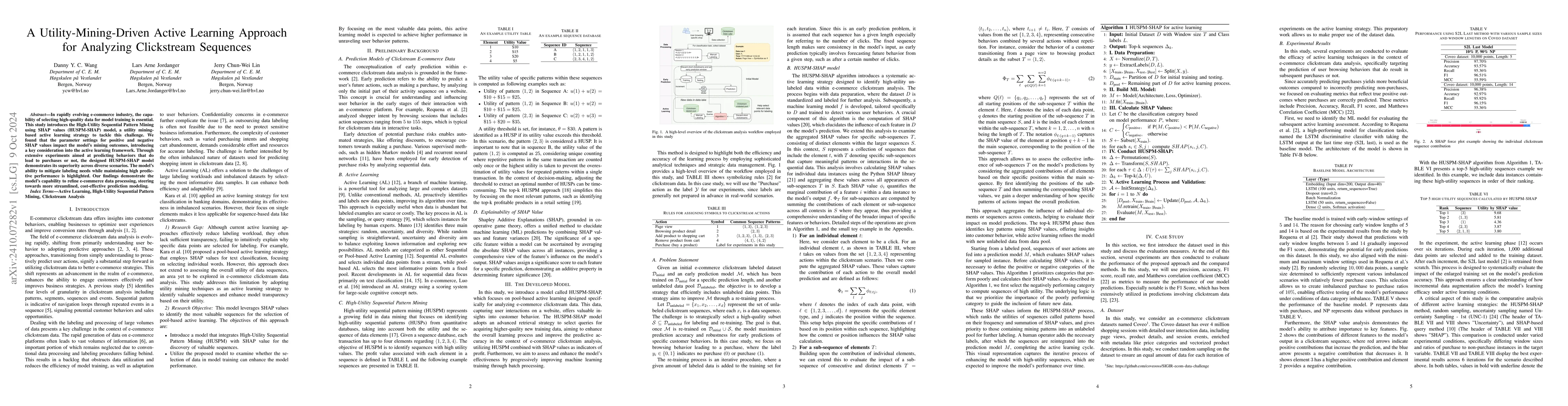 Thumbnail for A Utility-Mining-Driven Active Learning Approach for Analyzing
  Clickstream Sequences