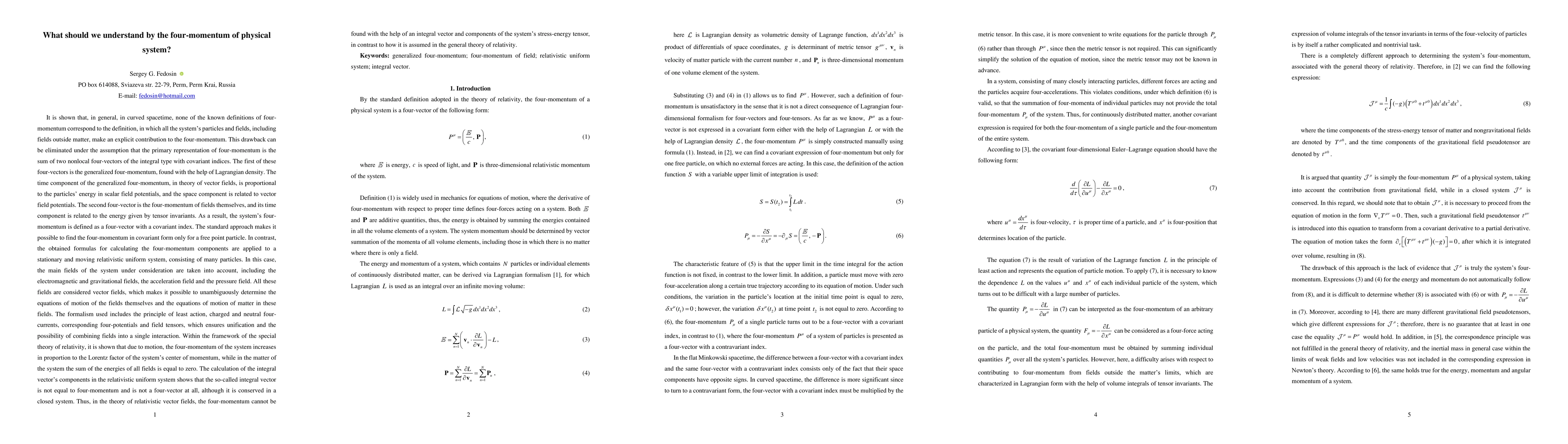 Thumbnail for What should we understand by the four-momentum of physical system?