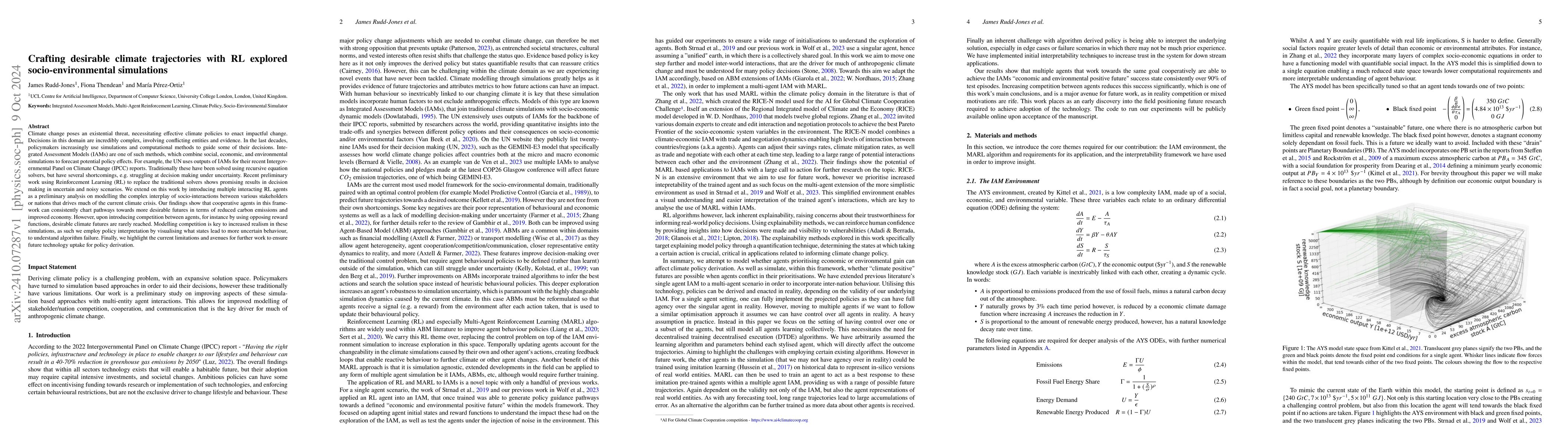 Thumbnail for Crafting desirable climate trajectories with RL explored
  socio-environmental simulations