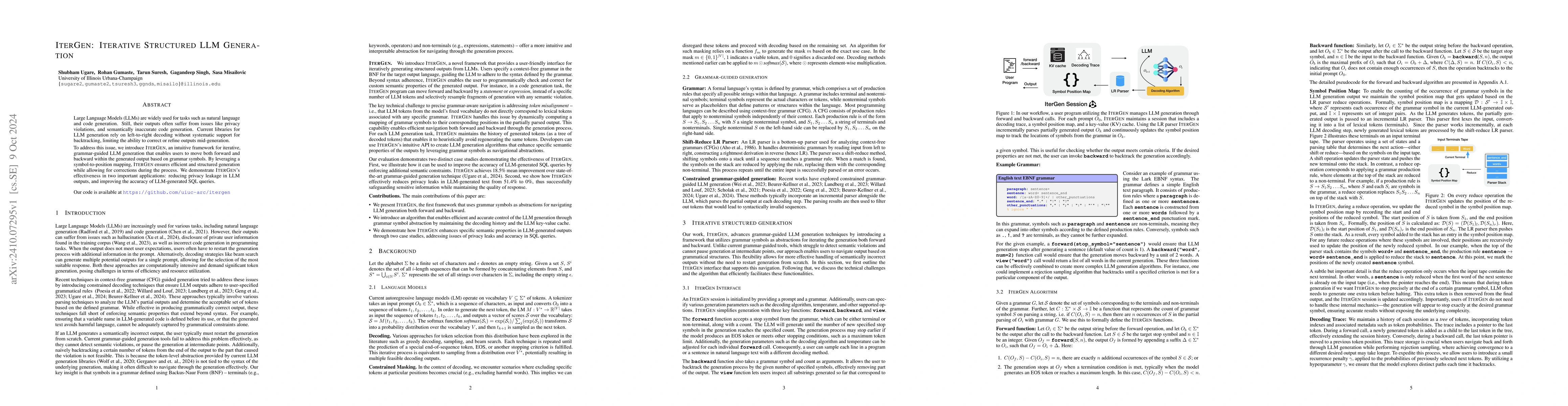 Thumbnail for IterGen: Iterative Structured LLM Generation