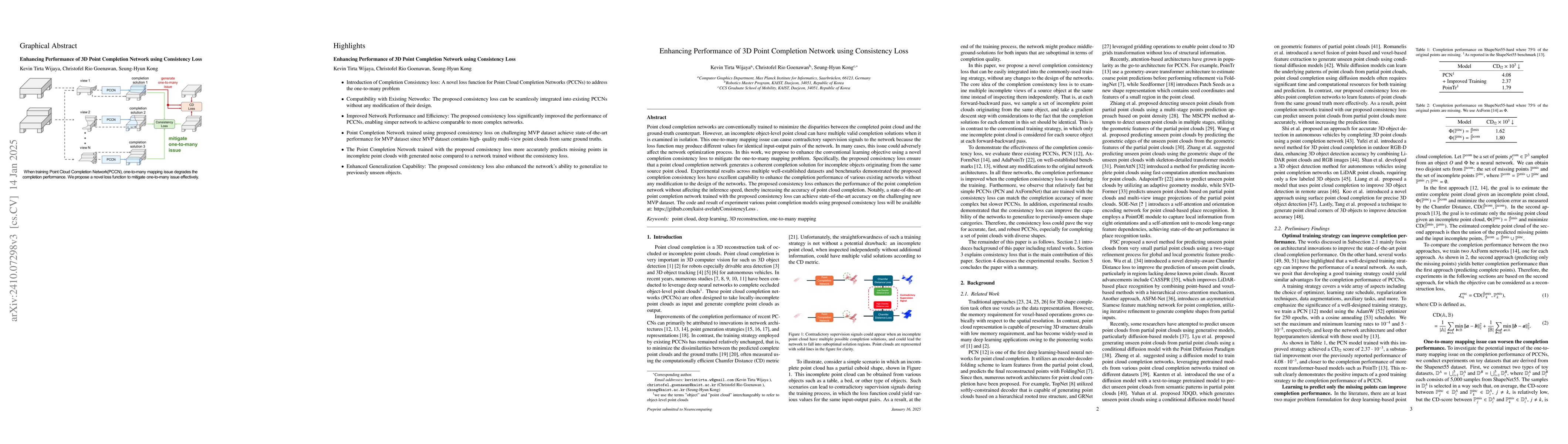 Thumbnail for Enhancing Performance of Point Cloud Completion Networks with
  Consistency Loss