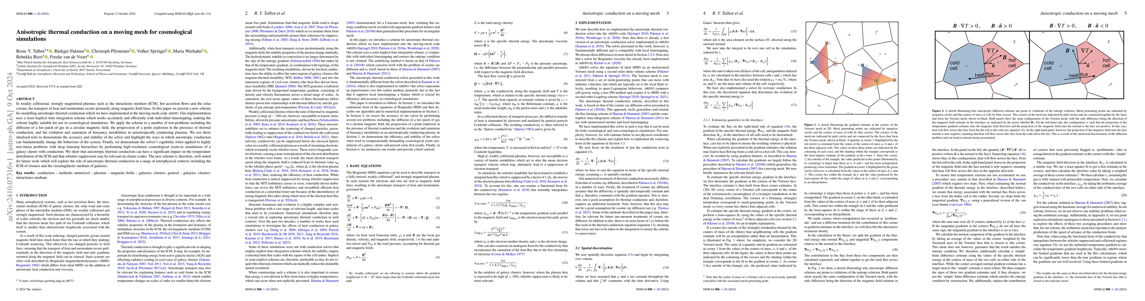 Thumbnail for Anisotropic thermal conduction on a moving mesh for cosmological
  simulations