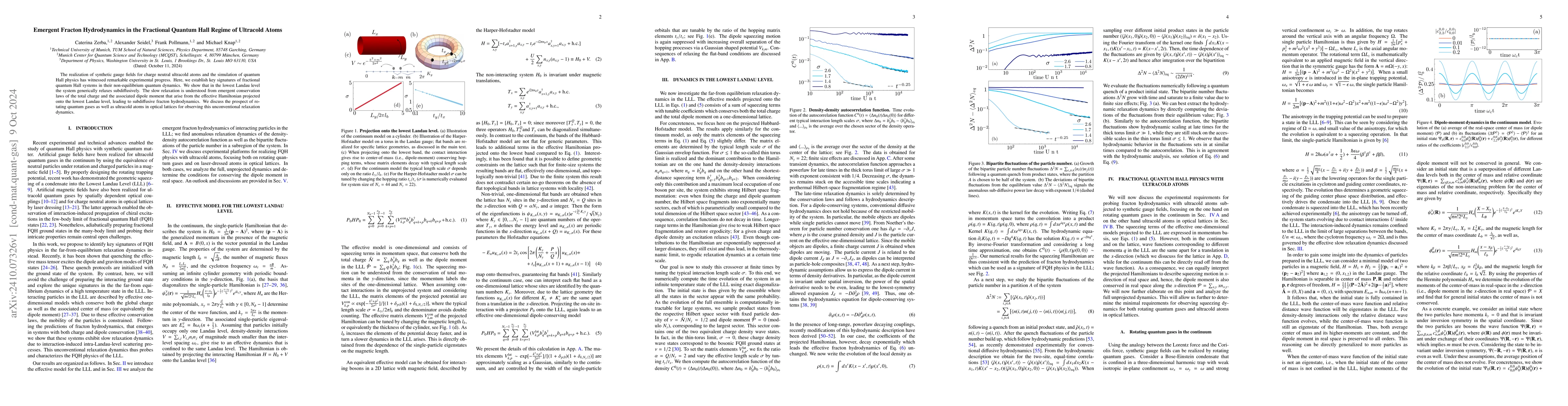 Thumbnail for Emergent Fracton Hydrodynamics in the Fractional Quantum Hall Regime of
  Ultracold Atoms