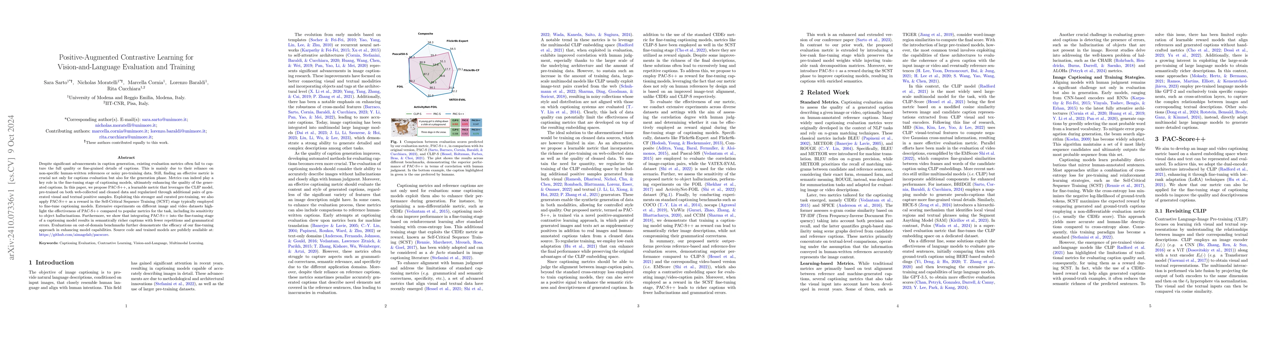 Thumbnail for Positive-Augmented Contrastive Learning for Vision-and-Language
  Evaluation and Training