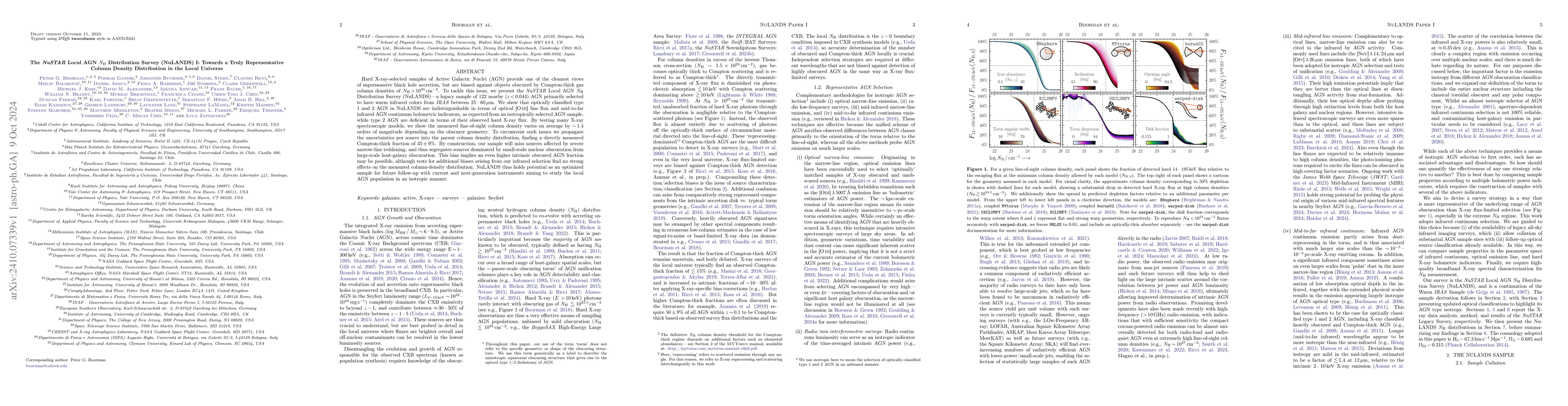Thumbnail for The NuSTAR Local AGN $N_{\rm H}$ Distribution Survey (NuLANDS) I:
  Towards a Truly Representative Column Density Distribution in the Local
  Universe
