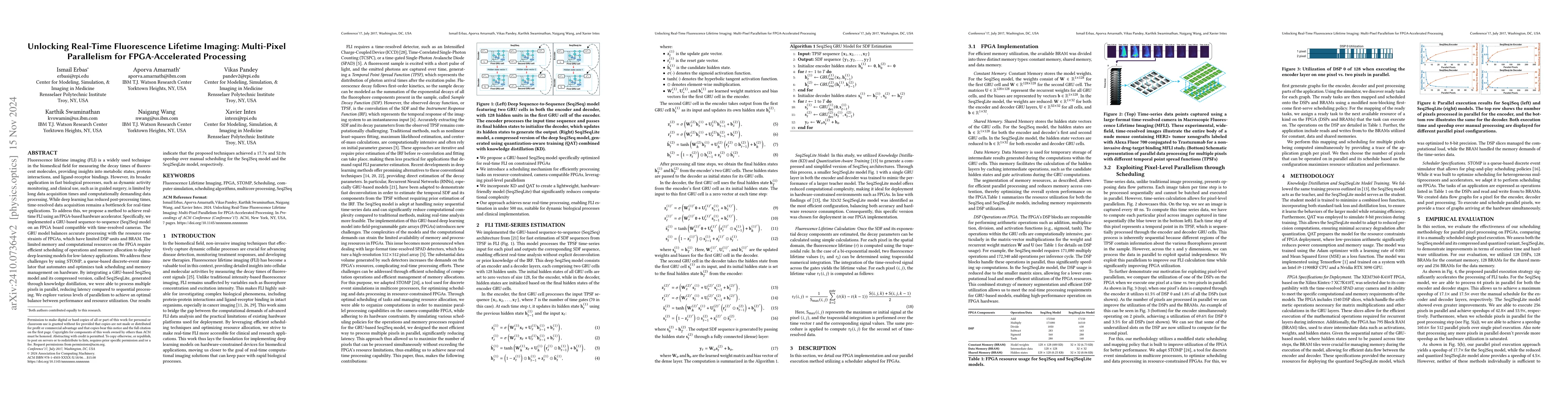 Thumbnail for Unlocking Real-Time Fluorescence Lifetime Imaging: Multi-Pixel
  Parallelism for FPGA-Accelerated Processing