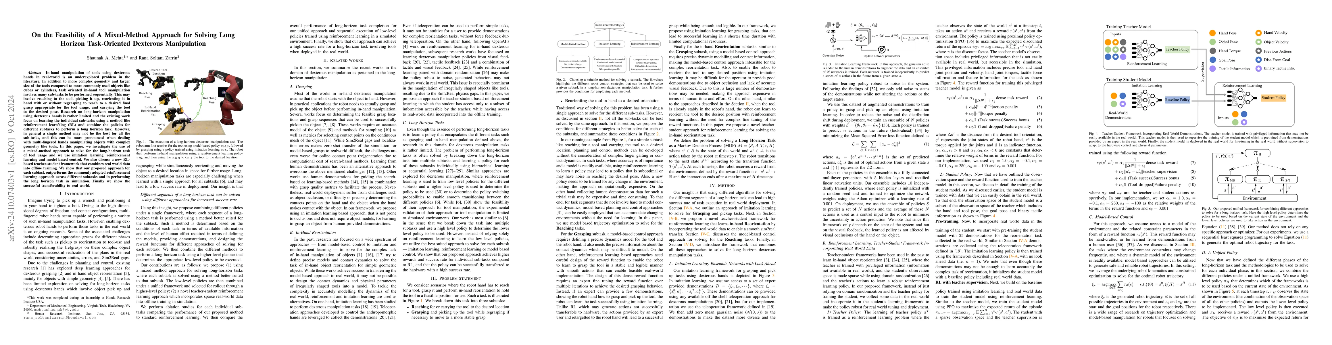 Thumbnail for On the Feasibility of A Mixed-Method Approach for Solving Long Horizon
  Task-Oriented Dexterous Manipulation