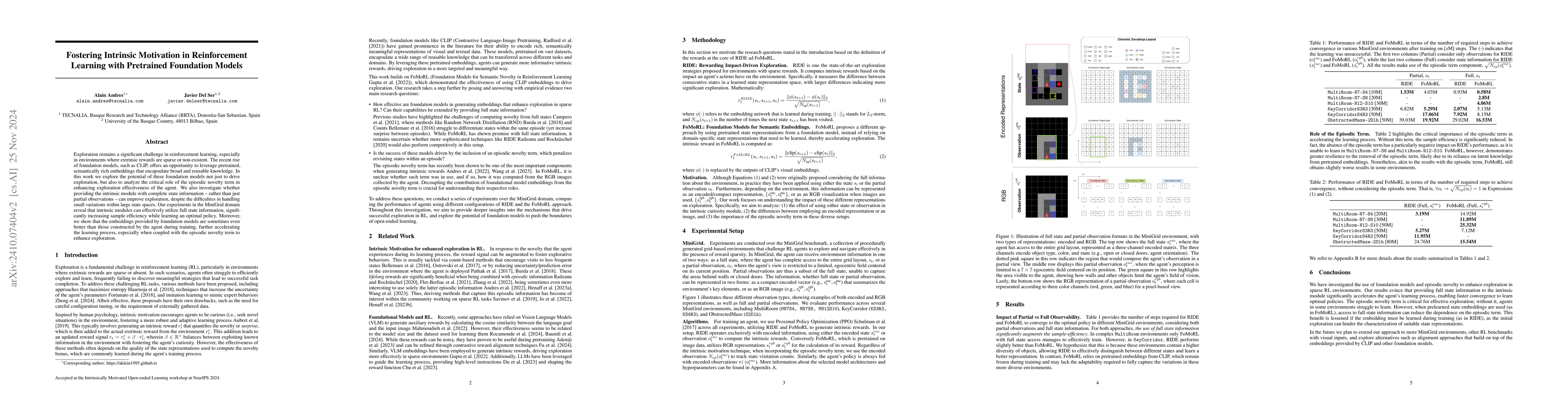 Thumbnail for Fostering Intrinsic Motivation in Reinforcement Learning with Pretrained
  Foundation Models