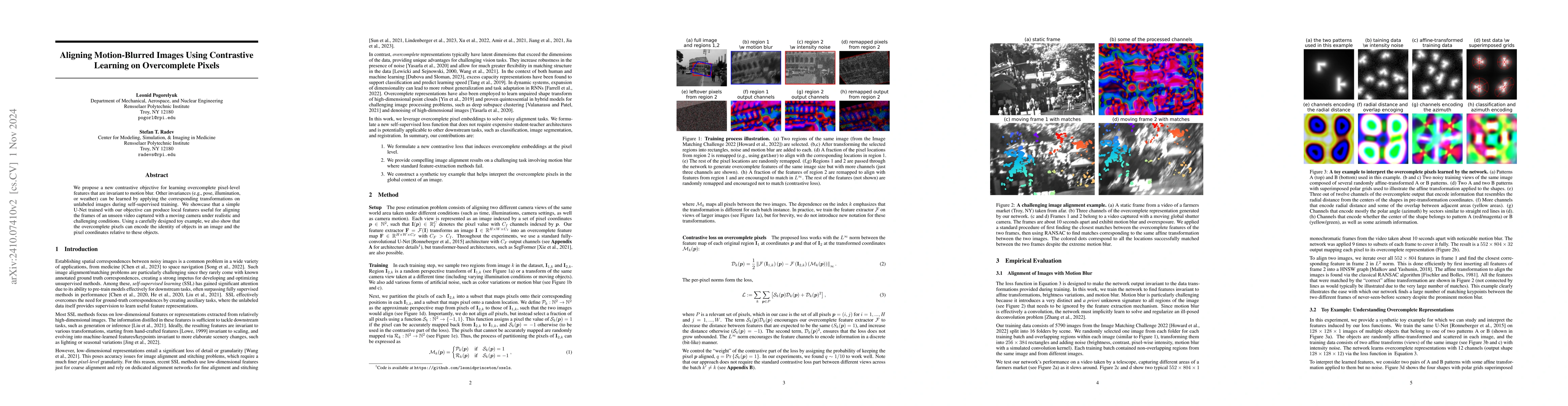 Thumbnail for Aligning Motion-Blurred Images Using Contrastive Learning on
  Overcomplete Pixels