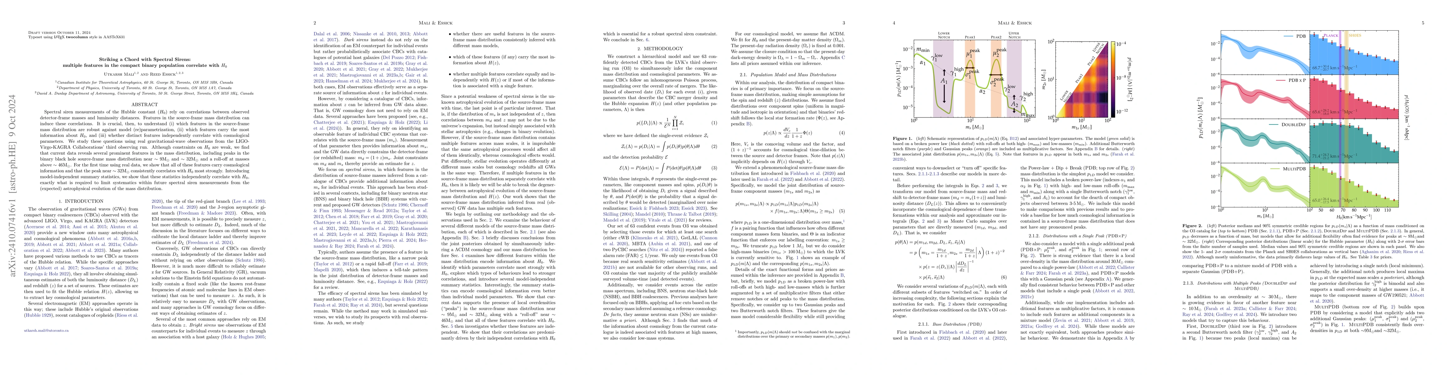 Thumbnail for Striking a Chord with Spectral Sirens: multiple features in the compact
  binary population correlate with $H_0$