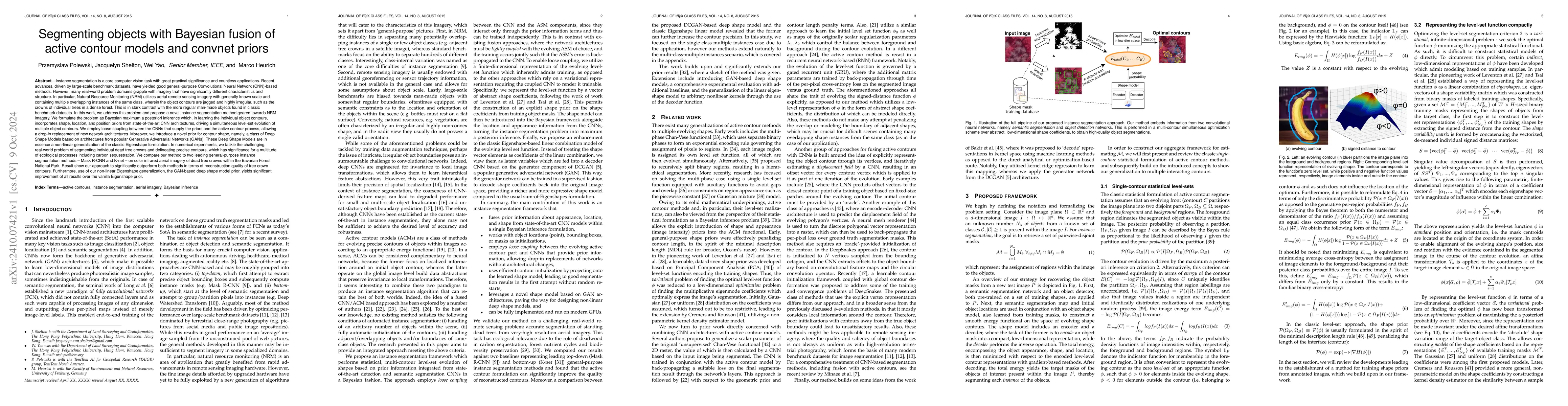Thumbnail for Segmenting objects with Bayesian fusion of active contour models and
  convnet priors