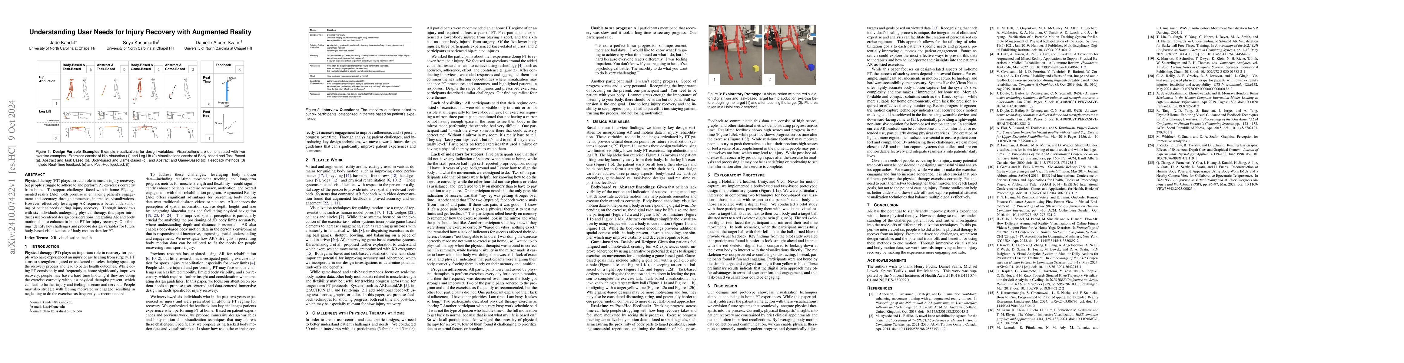 Thumbnail for Understanding User Needs for Injury Recovery with Augmented Reality