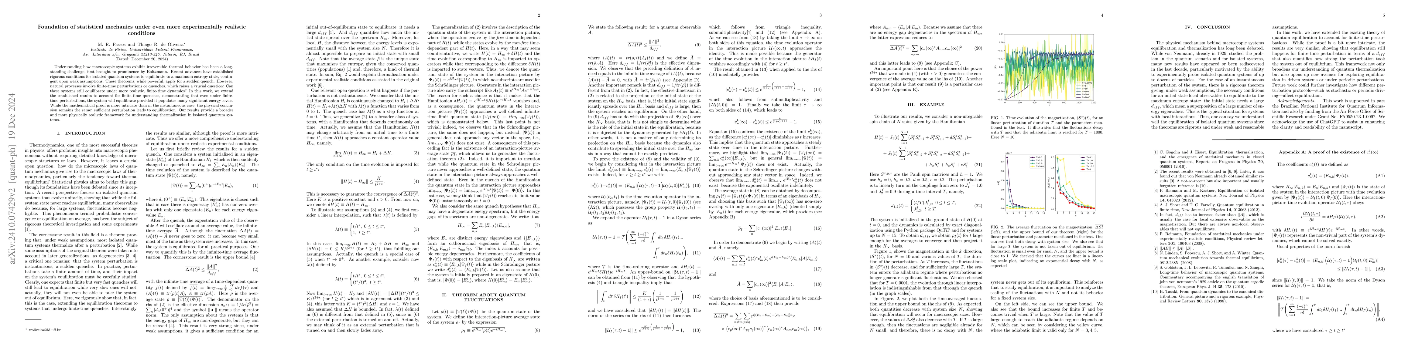 Thumbnail for Foundation of statistical mechanics under even more experimentally
  realistic conditions