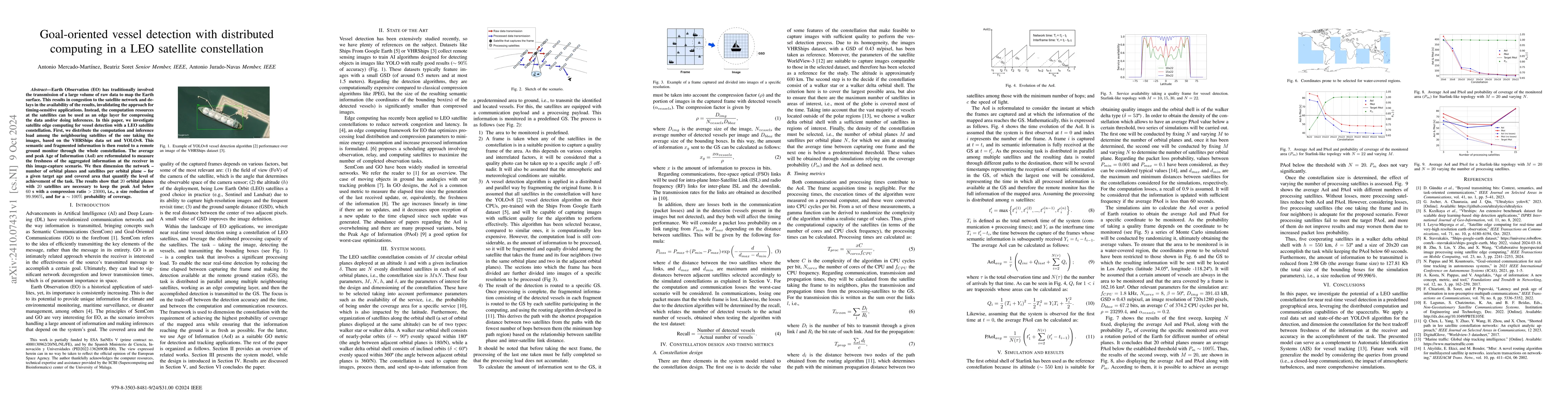 Thumbnail for Goal-oriented vessel detection with distributed computing in a LEO
  satellite constellation