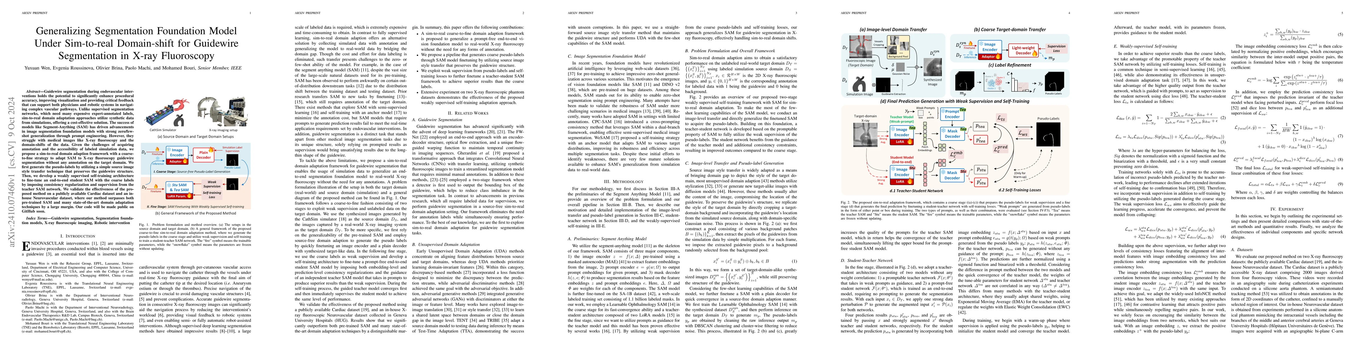 Thumbnail for Generalizing Segmentation Foundation Model Under Sim-to-real
  Domain-shift for Guidewire Segmentation in X-ray Fluoroscopy