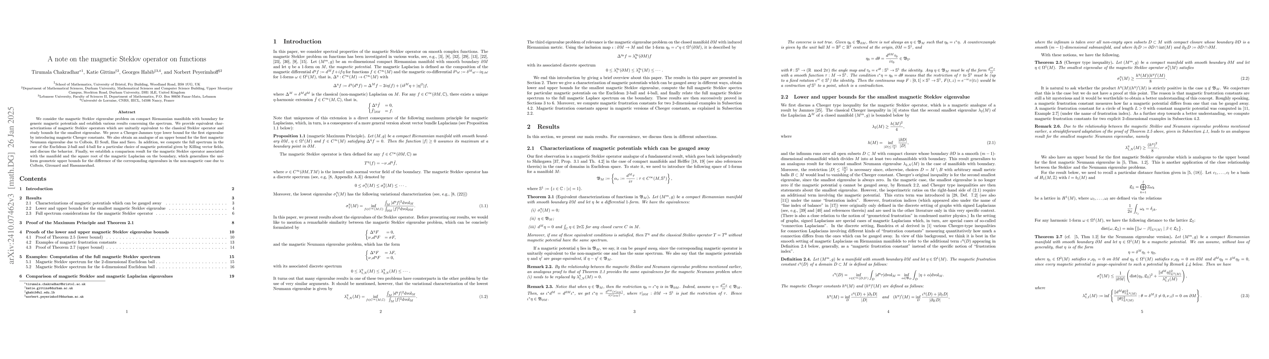 Thumbnail for A note on the magnetic Steklov operator on functions