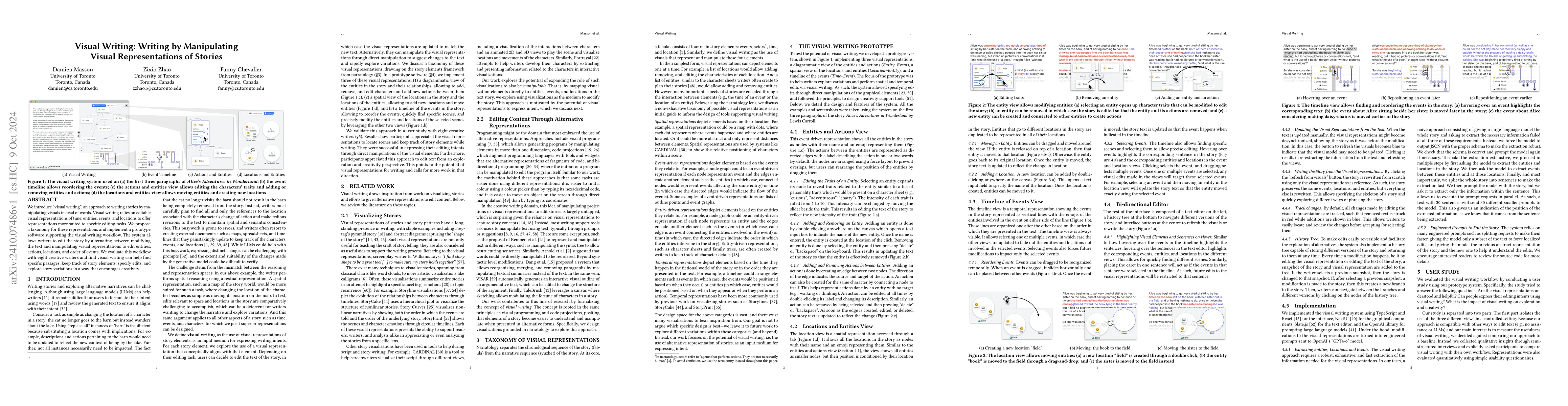 Thumbnail for Visual Writing: Writing by Manipulating Visual Representations of
  Stories