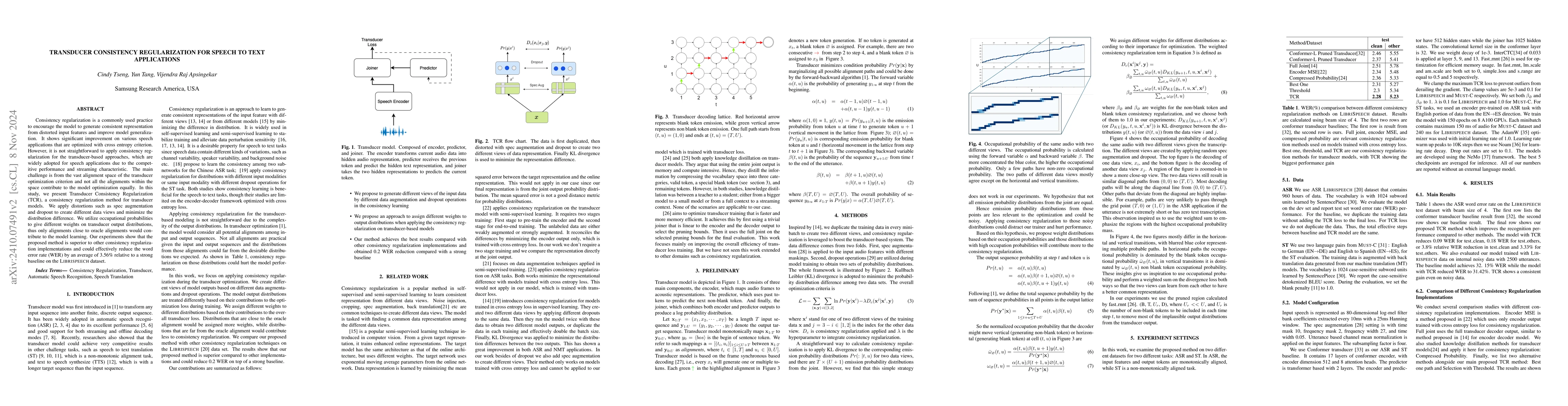 Thumbnail for Transducer Consistency Regularization for Speech to Text Applications