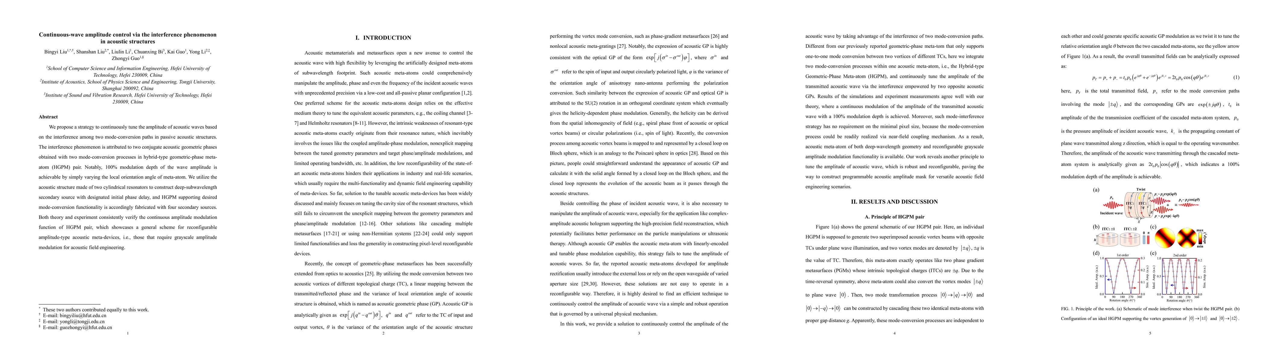 Thumbnail for Continuous-wave amplitude control via the interference phenomenon in
  acoustic structures