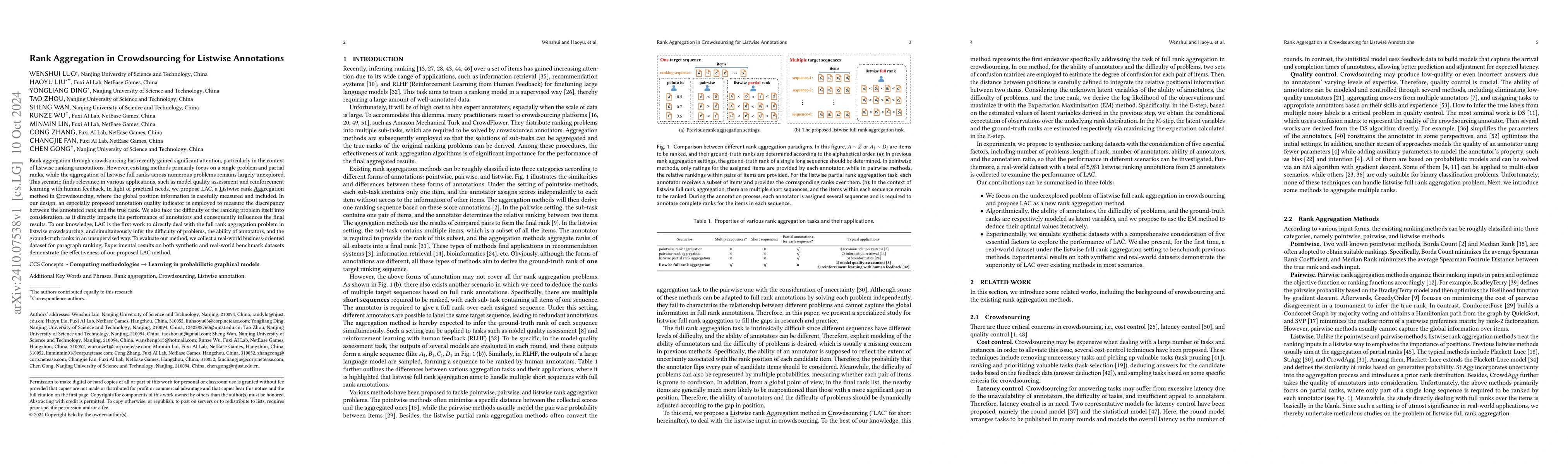 Thumbnail for Rank Aggregation in Crowdsourcing for Listwise Annotations