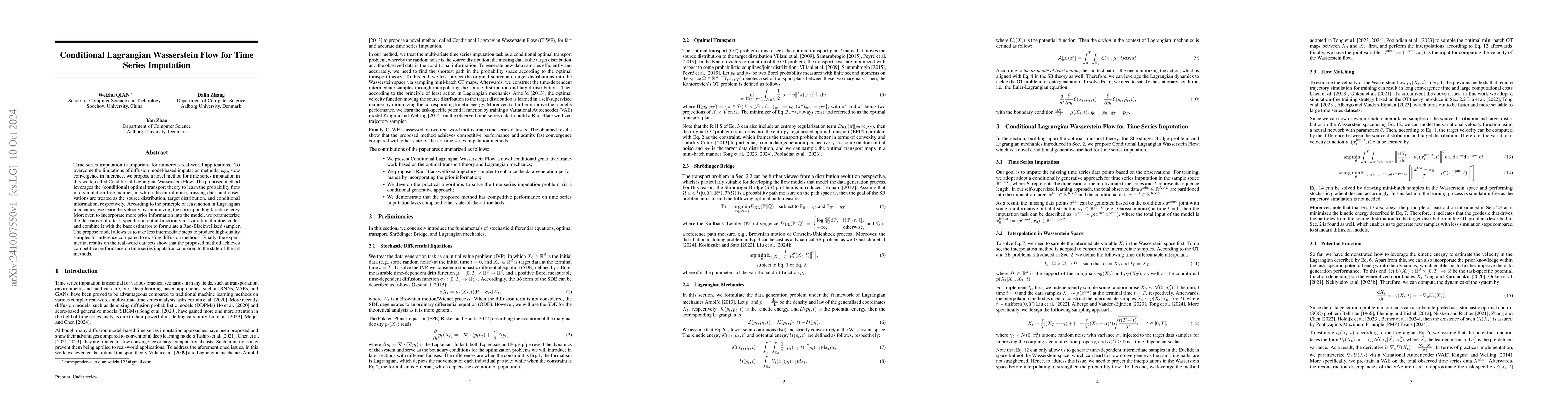 Thumbnail for Conditional Lagrangian Wasserstein Flow for Time Series Imputation