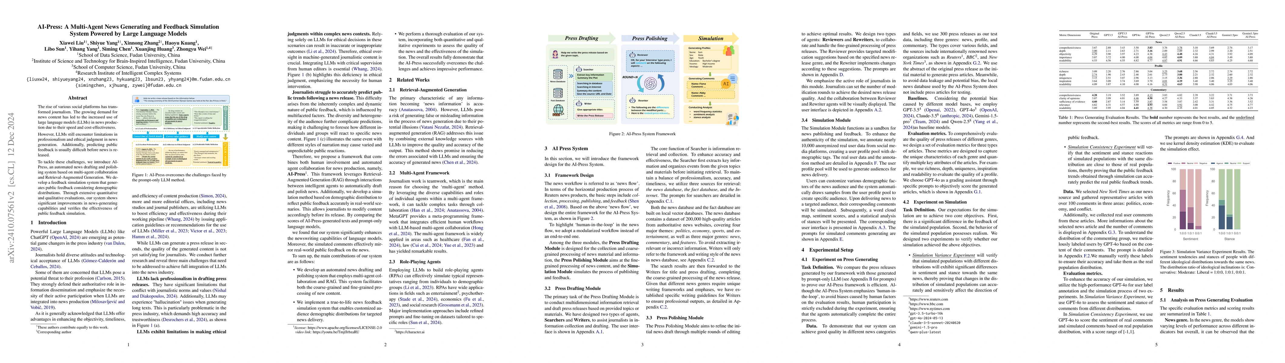 Thumbnail for AI-Press: A Multi-Agent News Generating and Feedback Simulation System
  Powered by Large Language Models