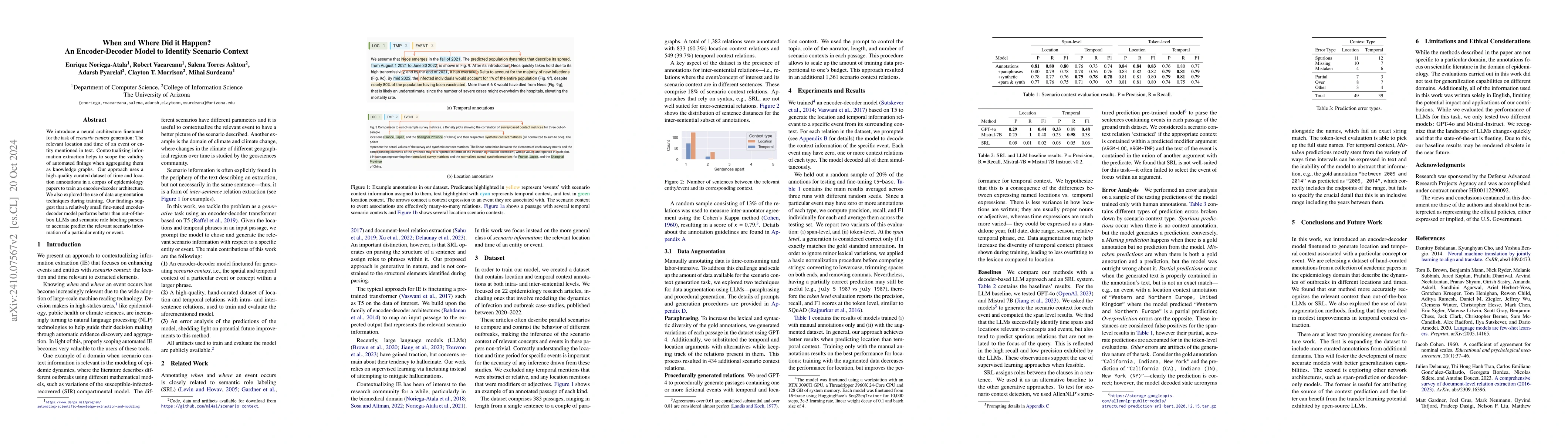 Thumbnail for When and Where Did it Happen? An Encoder-Decoder Model to Identify
  Scenario Context