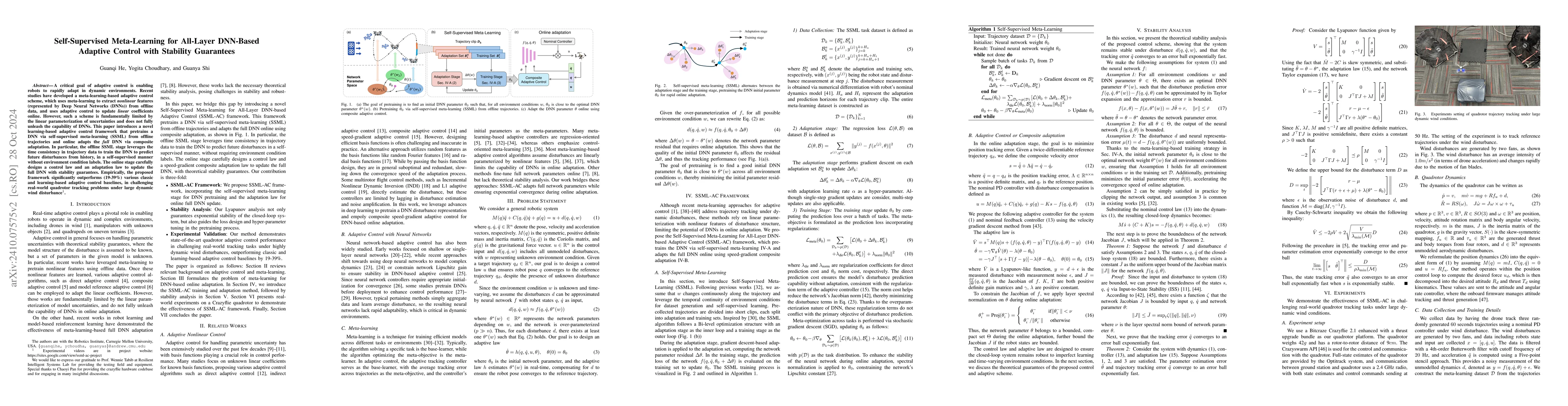 Thumbnail for Self-Supervised Meta-Learning for All-Layer DNN-Based Adaptive Control
  with Stability Guarantees