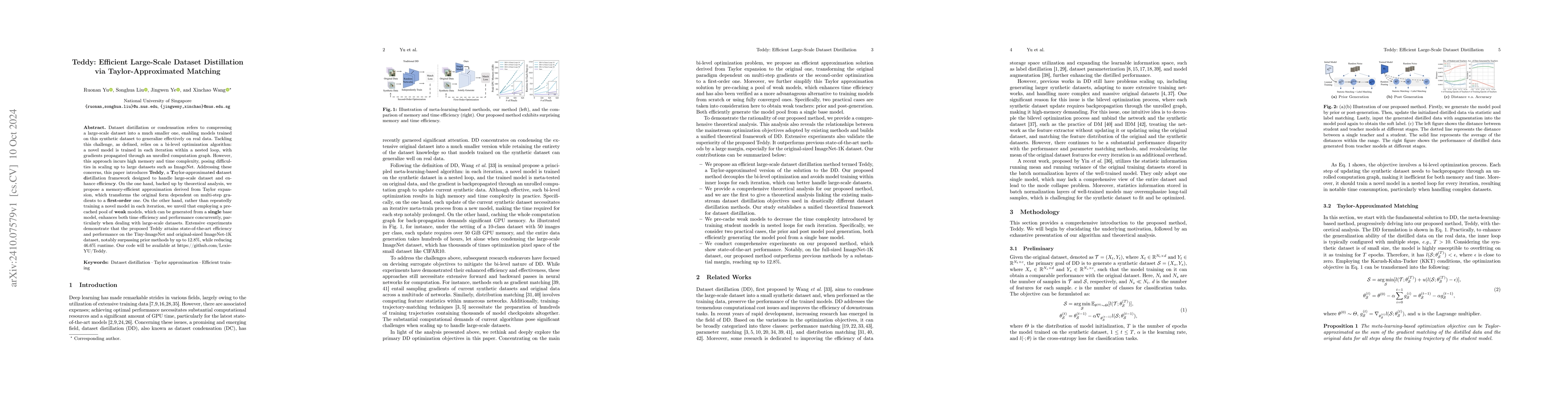 Thumbnail for Teddy: Efficient Large-Scale Dataset Distillation via
  Taylor-Approximated Matching
