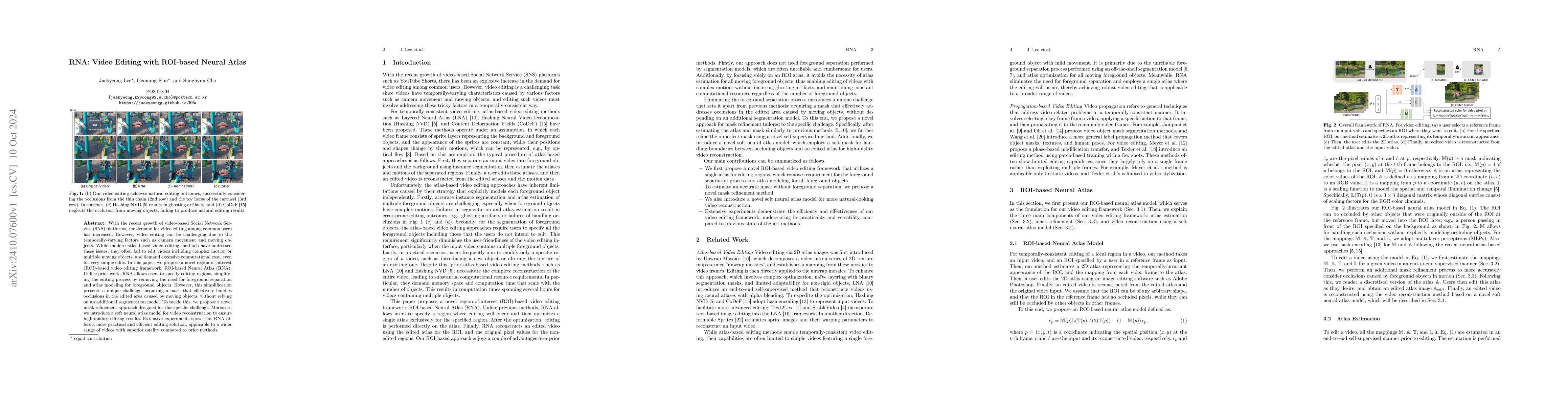 Thumbnail for RNA: Video Editing with ROI-based Neural Atlas