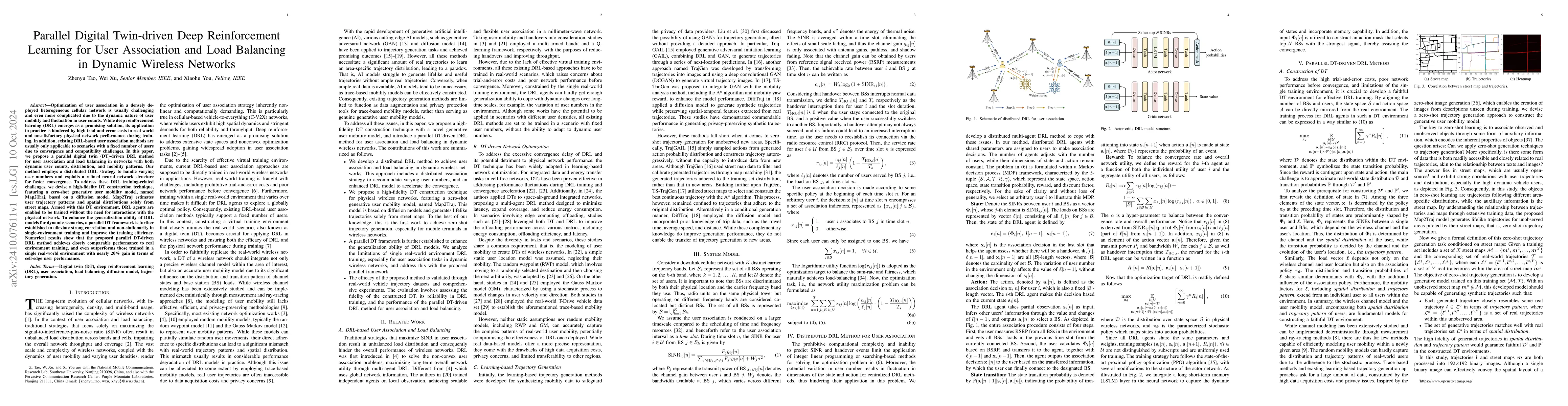 Thumbnail for Parallel Digital Twin-driven Deep Reinforcement Learning for User
  Association and Load Balancing in Dynamic Wireless Networks