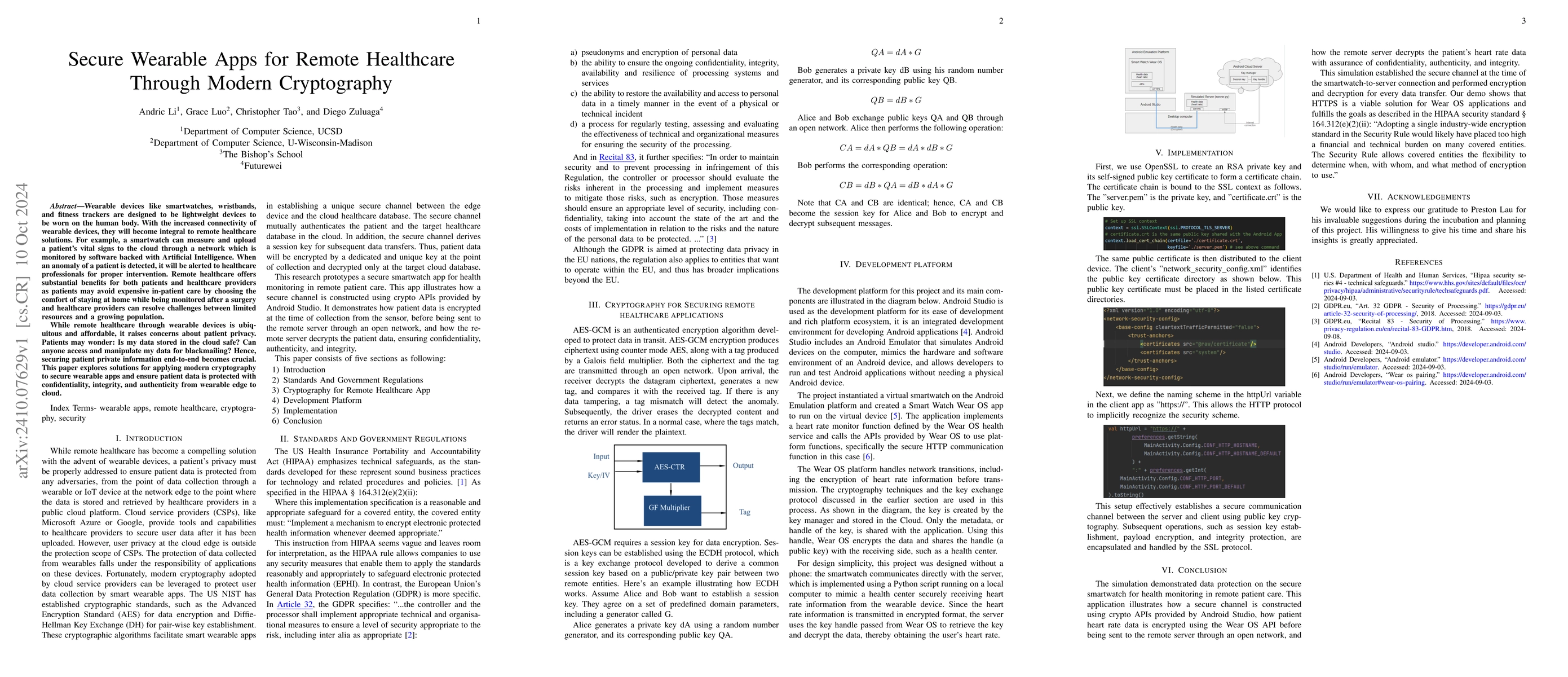 Thumbnail for Secure Wearable Apps for Remote Healthcare Through Modern Cryptography