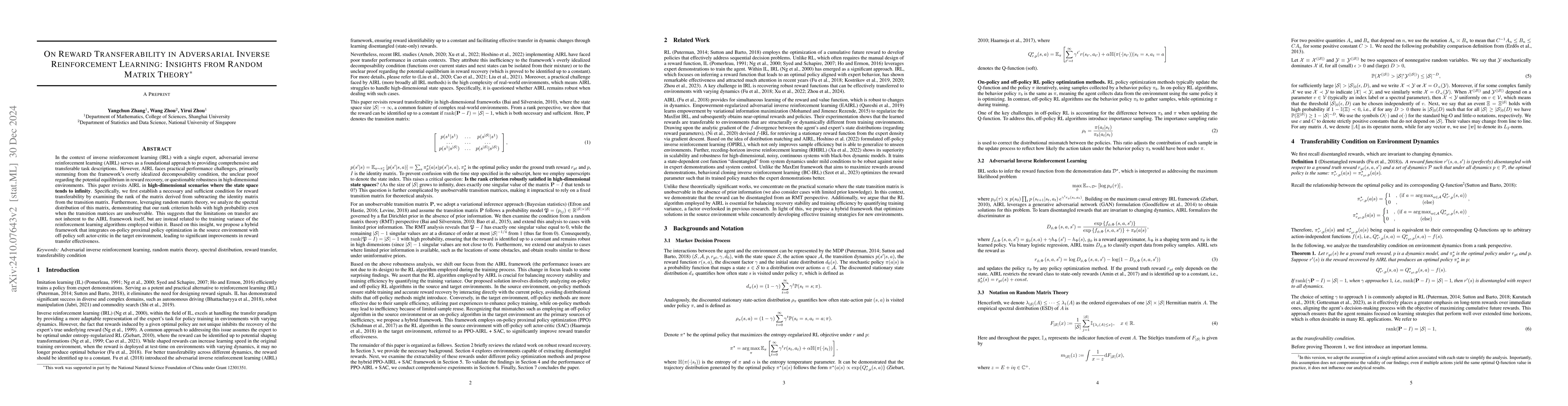 Thumbnail for Rethinking Adversarial Inverse Reinforcement Learning: From the Angles
  of Policy Imitation and Transferable Reward Recovery