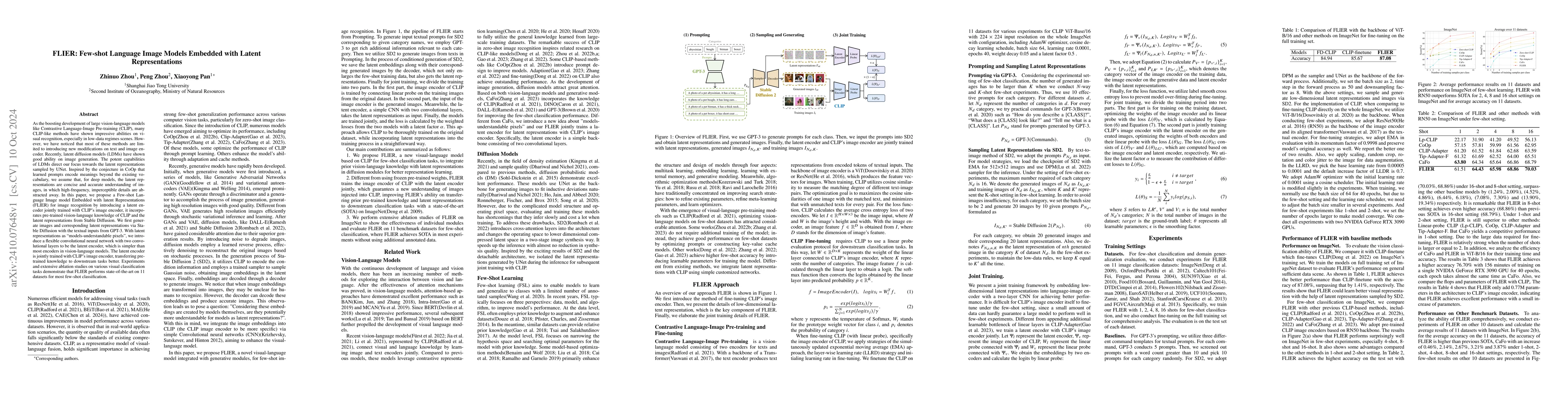 Thumbnail for FLIER: Few-shot Language Image Models Embedded with Latent
  Representations