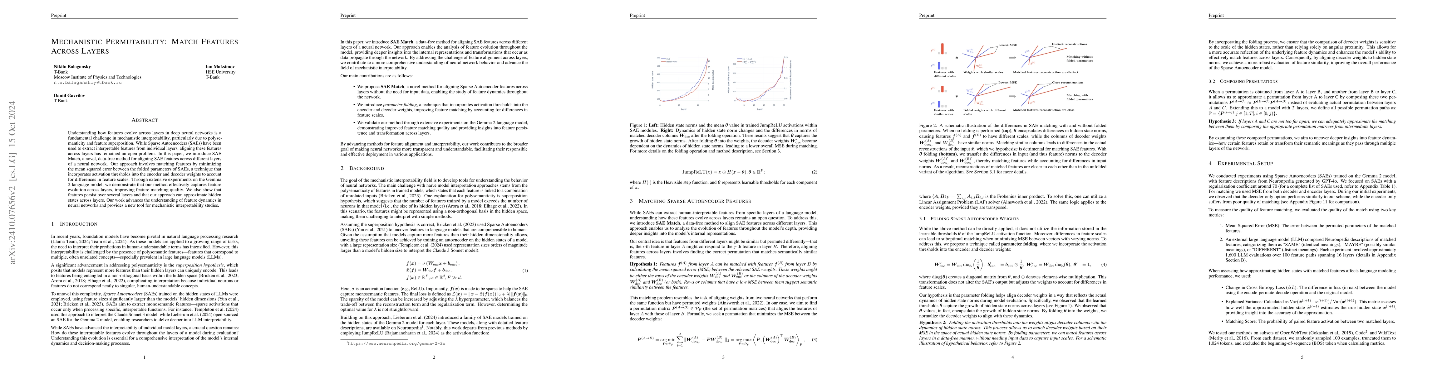 Thumbnail for Mechanistic Permutability: Match Features Across Layers