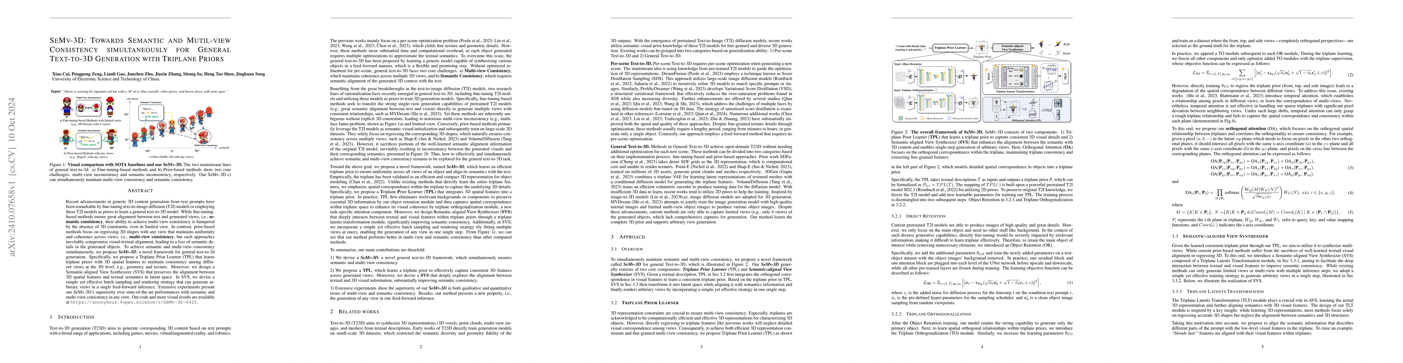 Thumbnail for SeMv-3D: Towards Semantic and Mutil-view Consistency simultaneously for
  General Text-to-3D Generation with Triplane Priors