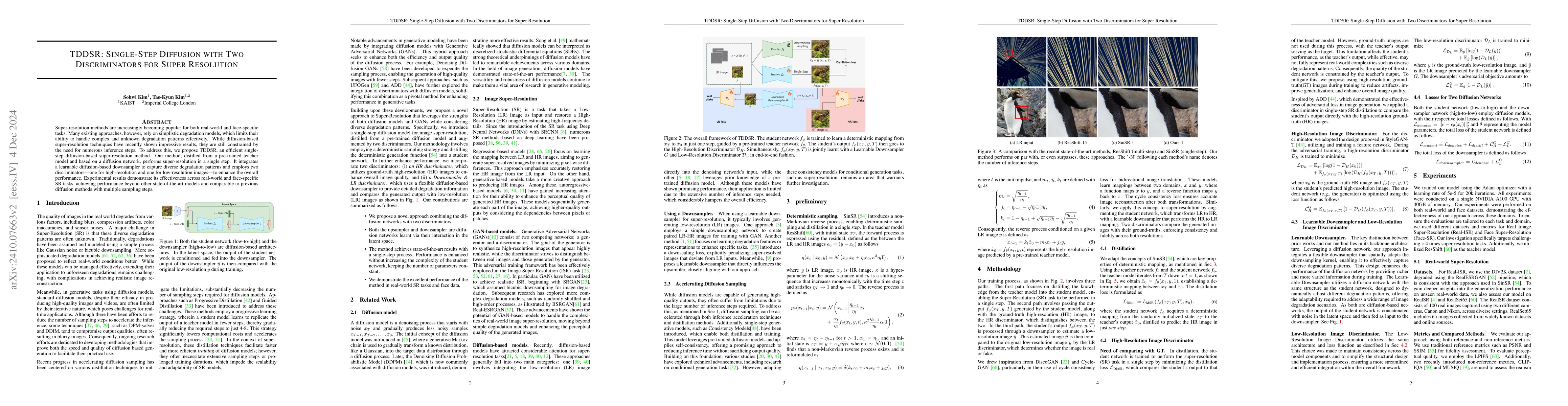 Thumbnail for TDDSR: Single-Step Diffusion with Two Discriminators for Super
  Resolution