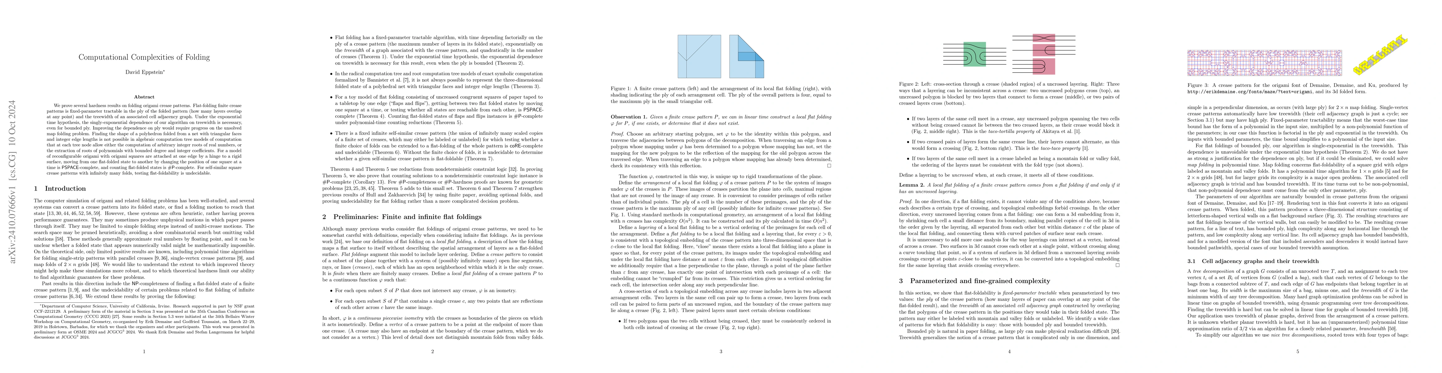 Thumbnail for Computational Complexities of Folding