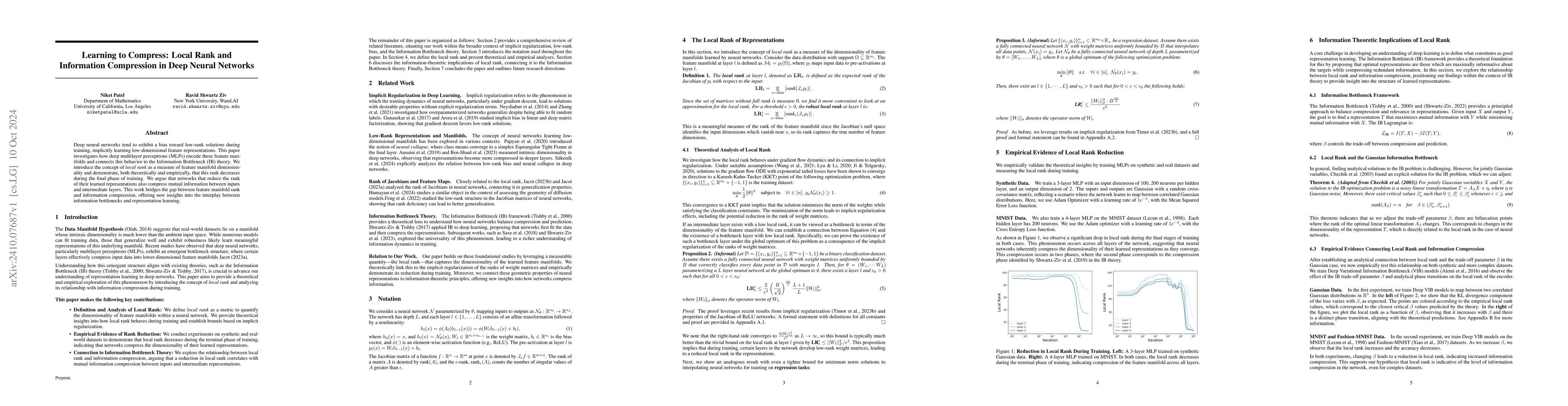 Thumbnail for Learning to Compress: Local Rank and Information Compression in Deep
  Neural Networks