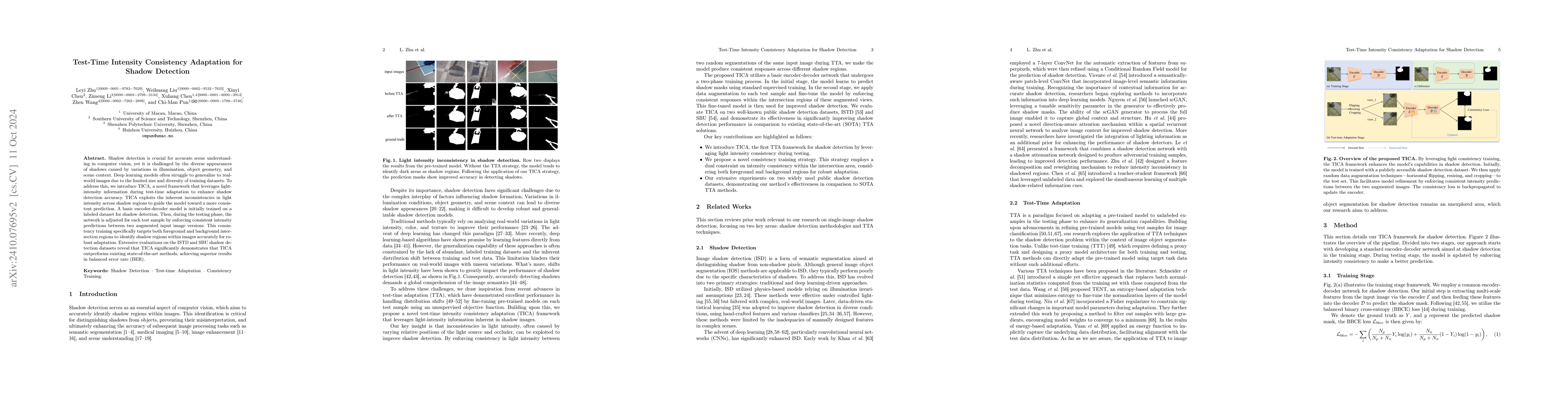Thumbnail for Test-Time Intensity Consistency Adaptation for Shadow Detection