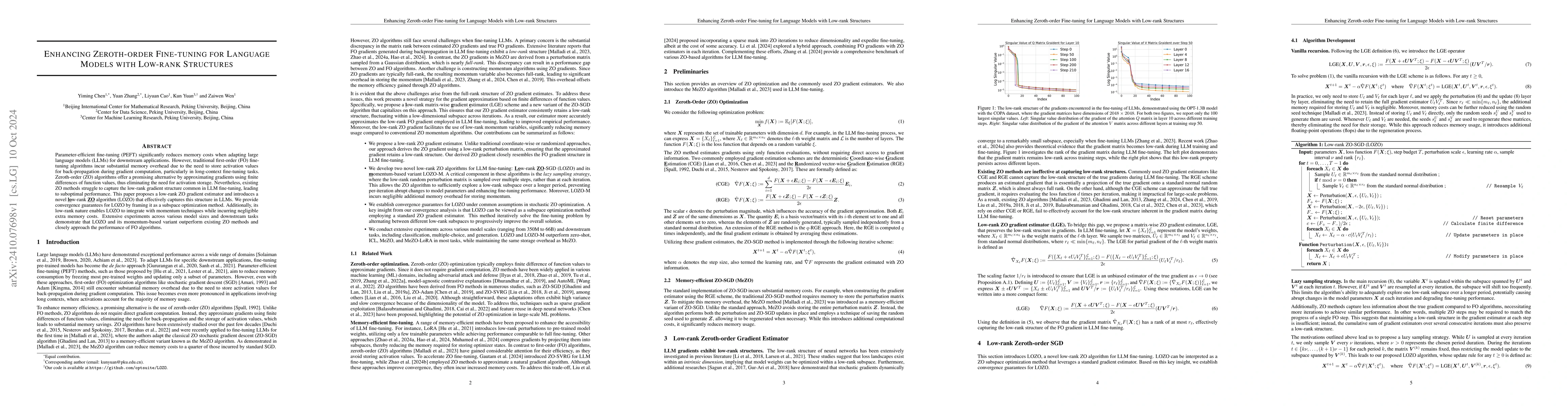 Thumbnail for Enhancing Zeroth-order Fine-tuning for Language Models with Low-rank
  Structures