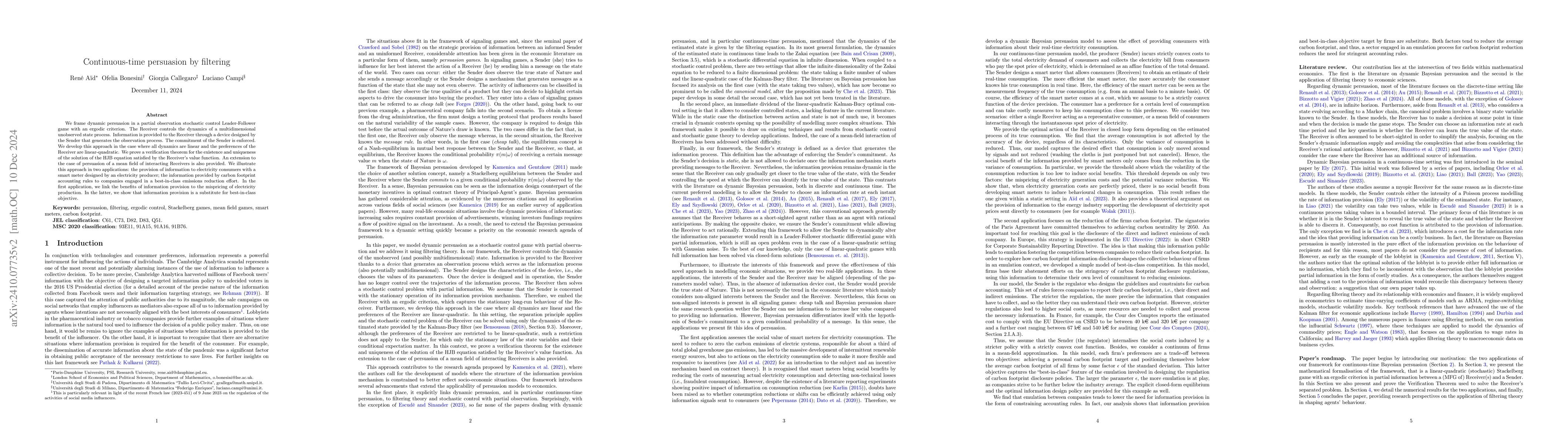 Thumbnail for Continuous-time persuasion by filtering